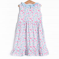 Blue Floral Dress, Blue