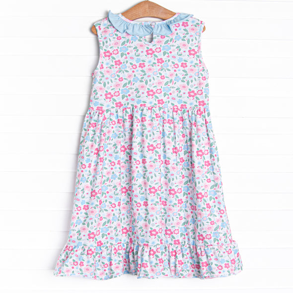 Blue Floral Dress, Blue