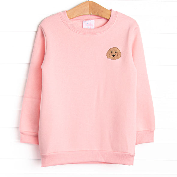 Doodle Days Embroidered Sweatshirt, Pink