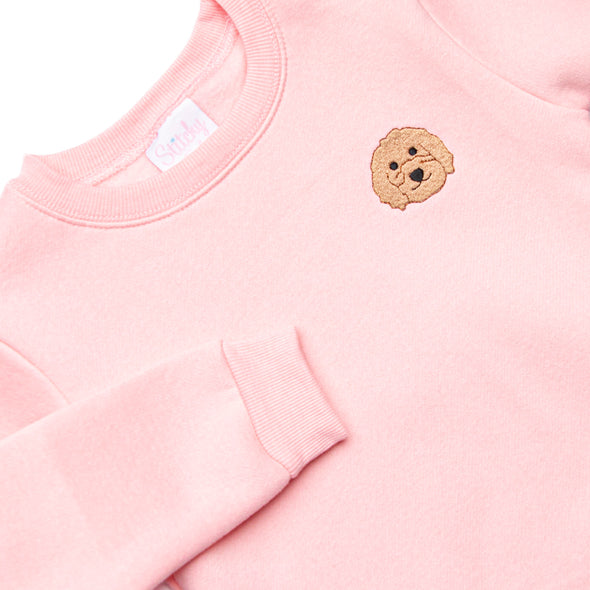 Doodle Days Embroidered Sweatshirt, Pink