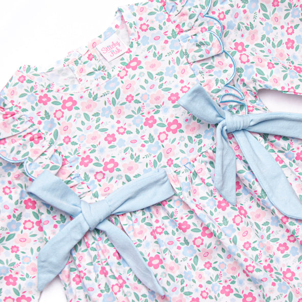 Sweet and Scalloped Side Tie Bubble, Blue