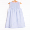 Charlotte Dress, Blue Seersucker