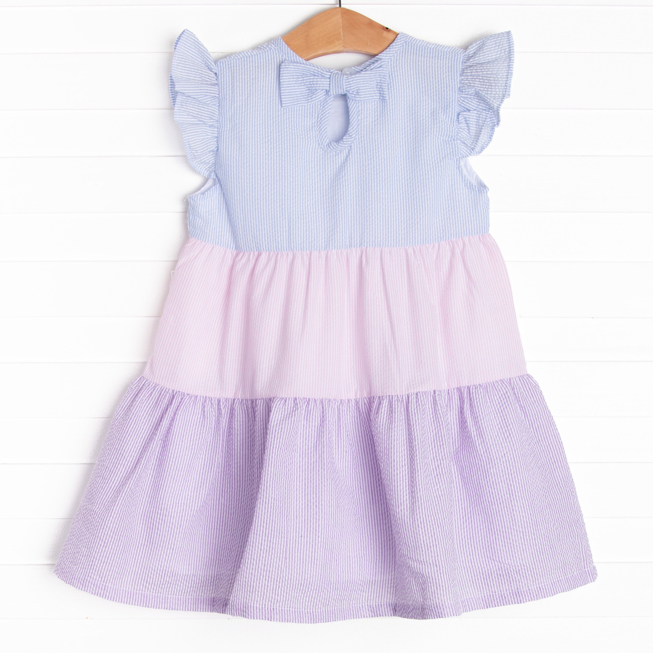 Girl's Cotton Candy Color Block Dress in Blue size 10 | Stitchy Fish Girl's Cotton Candy Color Block Dress in Blue size 10 | Stitchy Fish