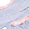 Lexie Ruffle Romper, Light Pink and Periwinkle Stripe
