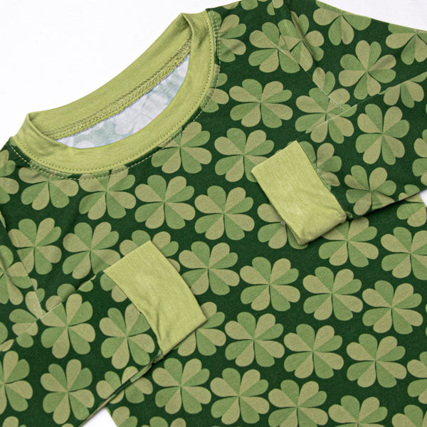 Showered in Shamrocks Bamboo Pajama Set, Green