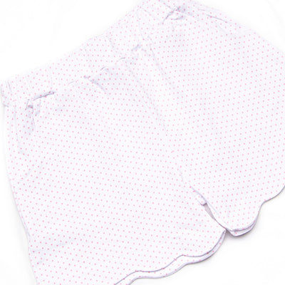 Paper Doll Posies Applique Short Set, Pink