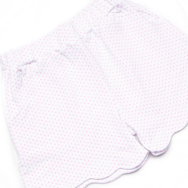 Paper Doll Posies Applique Short Set, Pink