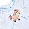 Horsin' Around Applique Bubble, Light Blue Stripe