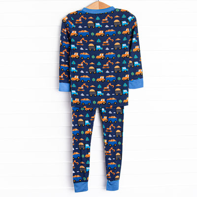 Cozy Construction Bamboo Pajama Set, Blue