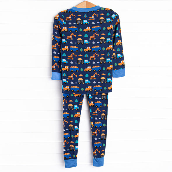 Cozy Construction Bamboo Pajama Set, Blue