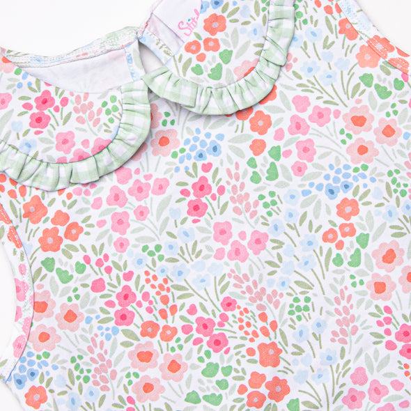 Flower Garden Fun Ruffle Short Set, Pink