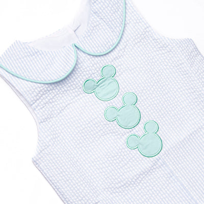 Minted Mouse Applique Jon Jon, Green