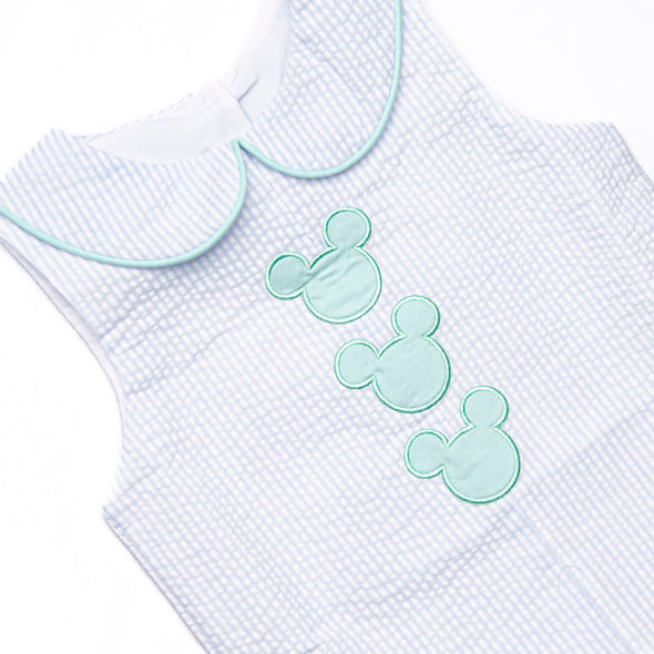 Minted Mouse Applique Jon Jon, Green