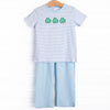 Lucky Trio Applique Pant Set, Blue
