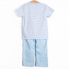 Lucky Trio Applique Pant Set, Blue