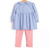 Recital Ready Smocked Legging Set, Blue