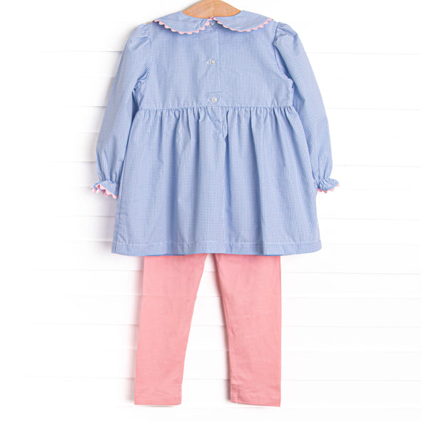 Recital Ready Smocked Legging Set, Blue