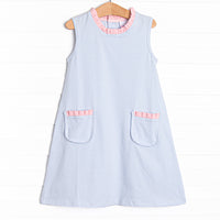 Grace Pocket Dress, Light Blue Stripe