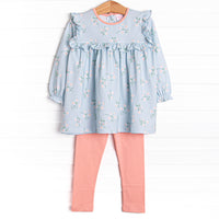 Beautiful Day Ruffle Legging Set, Blue