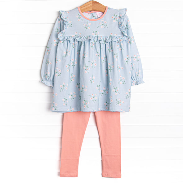 Beautiful Day Ruffle Legging Set, Blue