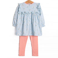 Beautiful Day Ruffle Legging Set, Blue