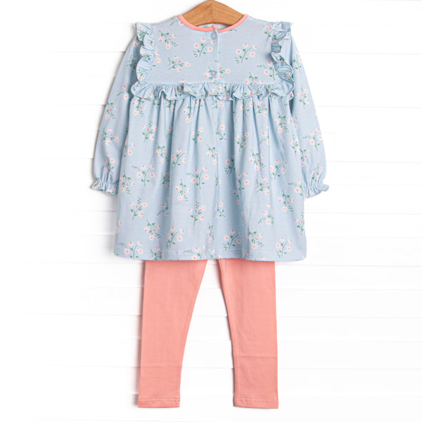 Beautiful Day Ruffle Legging Set, Blue