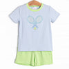 Serve's Up Applique Short Set, Blue