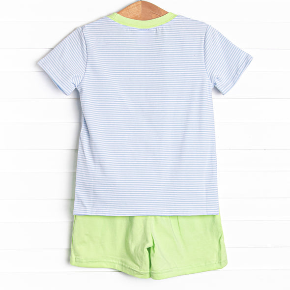 Serve's Up Applique Short Set, Blue
