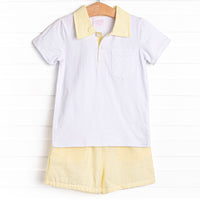 Southern Seersucker Short Set, Yellow