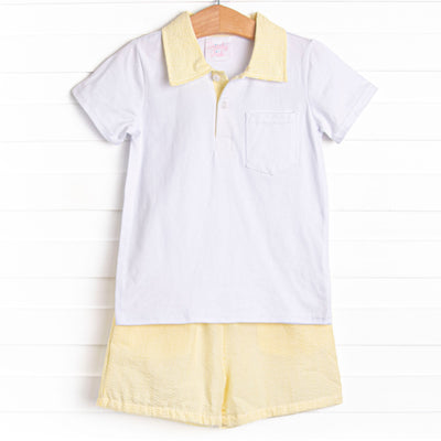Southern Seersucker Short Set, Yellow