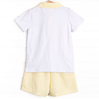 Southern Seersucker Short Set, Yellow