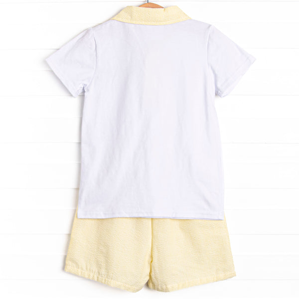 Southern Seersucker Short Set, Yellow