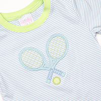 Serve's Up Applique Short Set, Blue