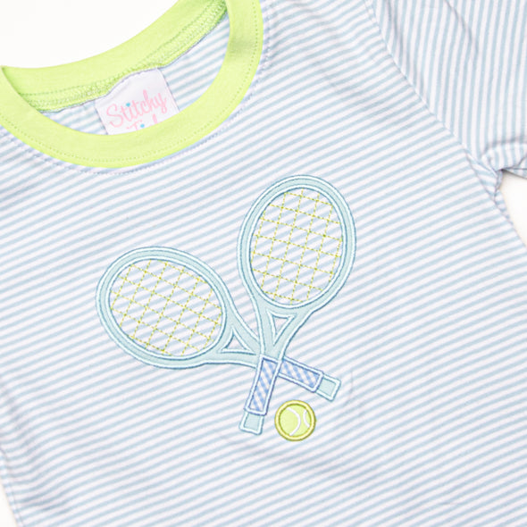 Serve's Up Applique Short Set, Blue