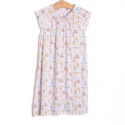  This night gown&nbsp;is made of the extremely soft, stretchy bamboo viscose fabric that feels like butter and features a birthday print. 