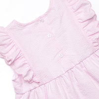 Southern Seersucker Ruffle Short Set, Pink