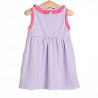 Hannah Dress, Pink and Purple Stripe