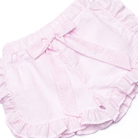 Southern Seersucker Ruffle Short Set, Pink