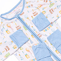 Party's Just Begun Bamboo Zippy Pajama, Blue