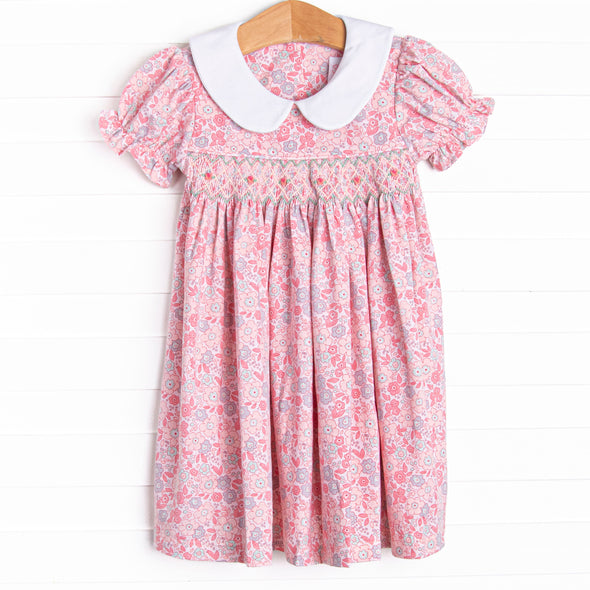 Pink Day Petals Smocked Dress, Pink