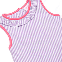 Hannah Skirted Bubble, Pink and Purple Stripe