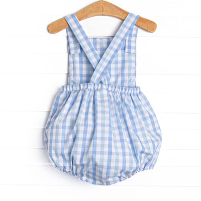 Freedom Flyer Smocked Sunsuit, Blue