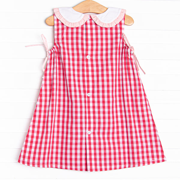 red picnic dress Girl's Playground in size 7 Practical pockets make it Sage Bridesmaid Dresses - subDivision_Acte I Color:skirt ivory top nude