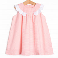 Simple Scallops Dress, Pink