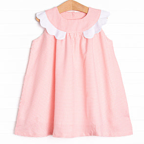 Simple Scallops Dress, Pink