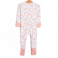 Party's Just Begun Bamboo Zippy Pajama, Pink