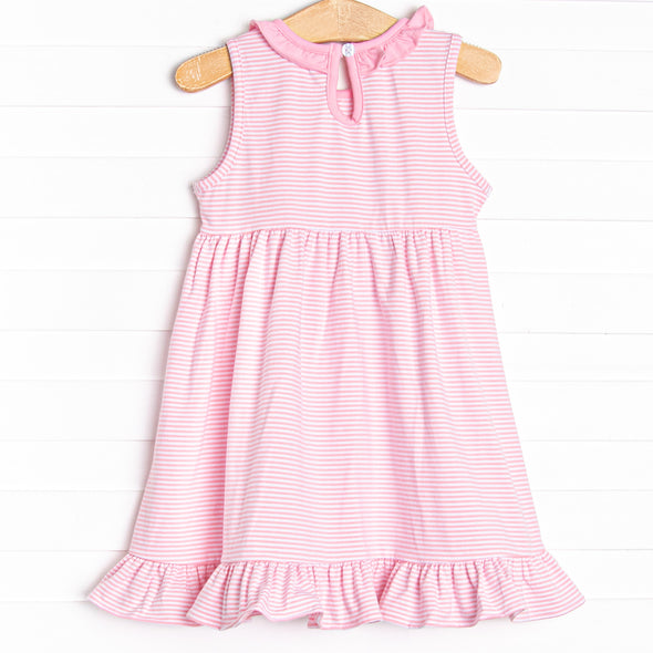 Spring Snacks Applique Dress, Pink