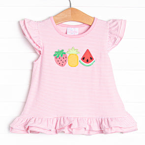 Spring Snacks Applique Top, Pink