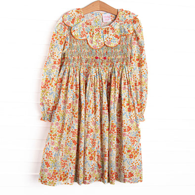 smocked dresses for girls Soft Blue Denim Puff Sleeve Dress Girl's Smocked Styles Stitchy