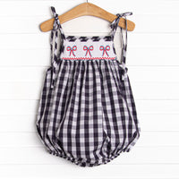 Summer Streamers Smocked Bubble, Navy